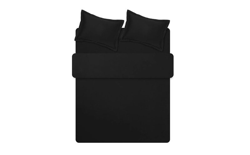 200X220 ANDRA BASIC STN DUVET COVER SET - BLACK